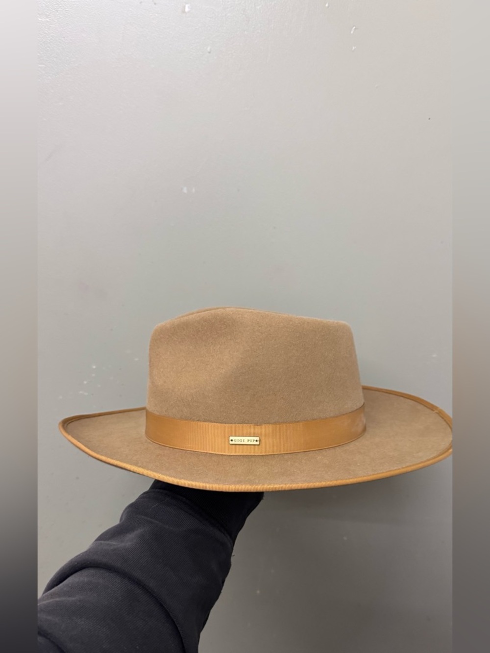 Gigi Pip Monroe Rancher Brown Wool Felt Fedora Hat Women Size M/L 59cm Classic